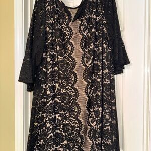 Lane Bryant Black Lace Overlay Dress